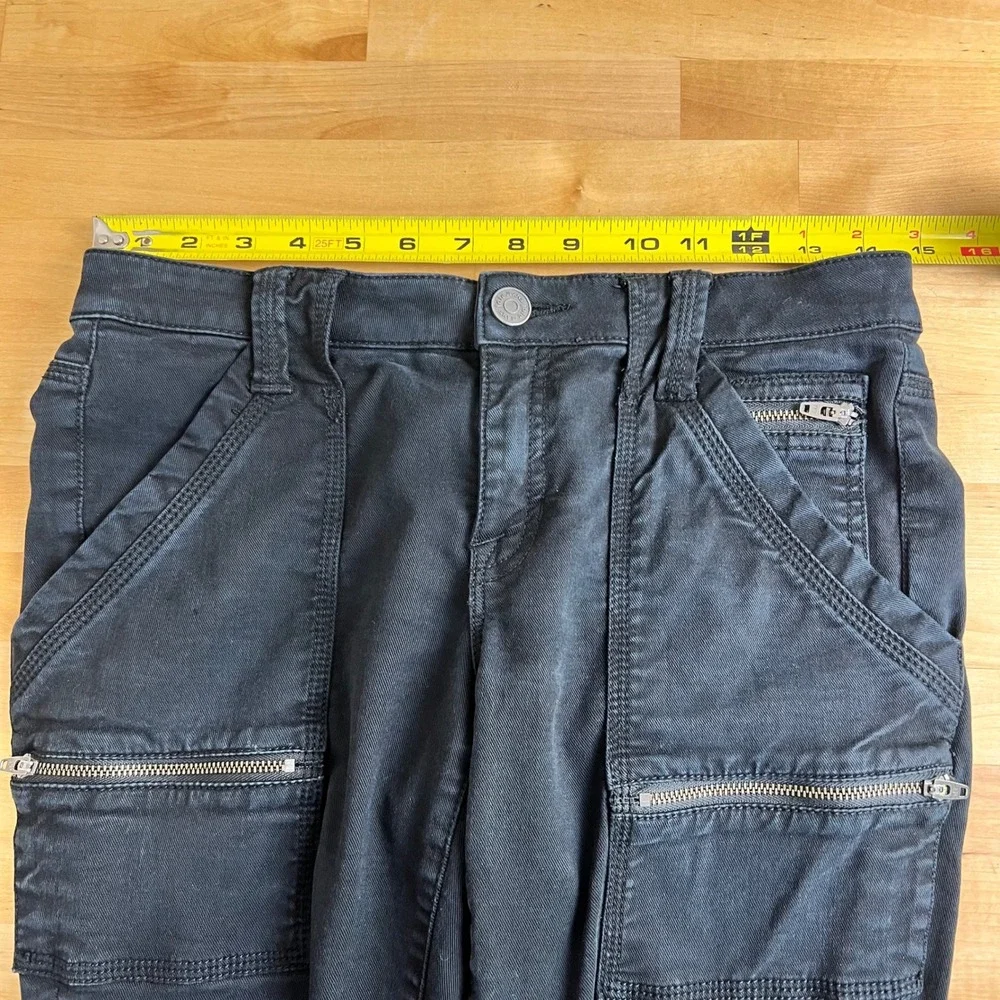 Joie Jeans Park Skinny Black Cargo Pants Ankle Zip Size 27 Utility Moto - Picture 10 of 13